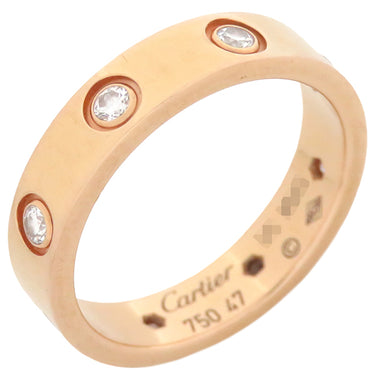 カルティエ Cartier ミニラブリング フルダイヤ B4056247 イエローゴールド K18YG #47(JP7) リング 指輪 LOVE Ring 750 18K YG 18金 8P 7号