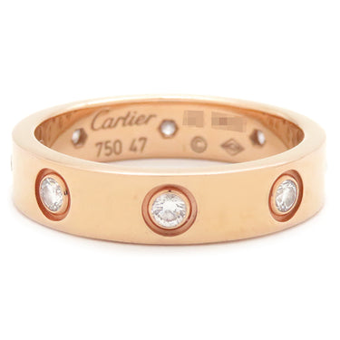 カルティエ Cartier ミニラブリング フルダイヤ B4056247 イエローゴールド K18YG #47(JP7) リング 指輪 LOVE Ring 750 18K YG 18金 8P 7号
