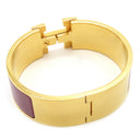 エルメス HERMES クリッククラックH PM パープル×ゴールド GP エナメル ブレスレット Hブレス