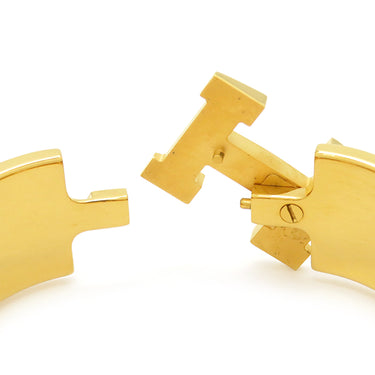 エルメス HERMES クリッククラックH PM パープル×ゴールド GP エナメル ブレスレット Hブレス