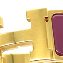 エルメス HERMES クリッククラックH PM パープル×ゴールド GP エナメル ブレスレット Hブレス