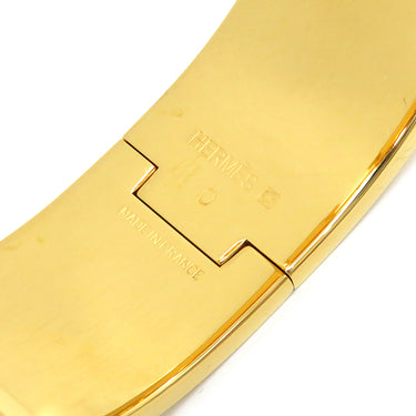 エルメス HERMES クリッククラックH PM パープル×ゴールド GP エナメル ブレスレット Hブレス