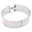 エルメス HERMES クリッククラックH GM ピンクXシルバー メタル エナメル ブレスレット Hブレス