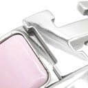 エルメス HERMES クリッククラックH GM ピンクXシルバー メタル エナメル ブレスレット Hブレス