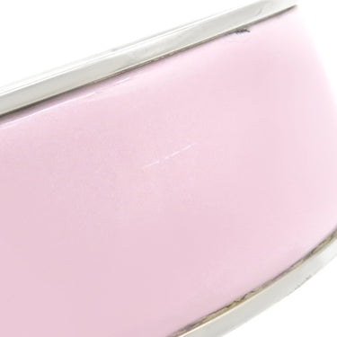 エルメス HERMES クリッククラックH GM ピンクXシルバー メタル エナメル ブレスレット Hブレス