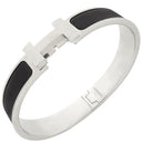 エルメス HERMES クリックHH T4 ブラックXシルバー メタル エナメル ブレスレット Hブレス 黒