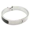 エルメス HERMES クリックHH T4 ブラックXシルバー メタル エナメル ブレスレット Hブレス 黒