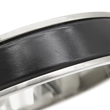 エルメス HERMES クリックHH T4 ブラックXシルバー メタル エナメル ブレスレット Hブレス 黒
