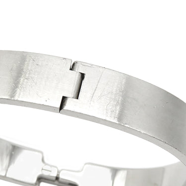 エルメス HERMES クリックHH T4 ブラックXシルバー メタル エナメル ブレスレット Hブレス 黒