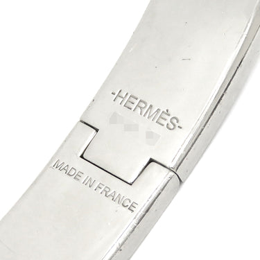 エルメス HERMES クリックHH T4 ブラックXシルバー メタル エナメル ブレスレット Hブレス 黒