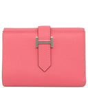 エルメス HERMES ベアン コンビネ ローズアザレ ヴォーエプソン 三つ折り財布 シルバー金具