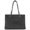 シャネル CHANEL GST トートバッグ A50995 ブラック キャビアスキン トートバッグ シルバー金具 黒 チェーンショルダー ココマーク