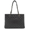 シャネル CHANEL GST トートバッグ A50995 ブラック キャビアスキン トートバッグ シルバー金具 黒 チェーンショルダー ココマーク