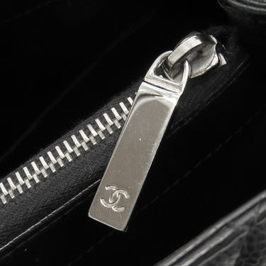 シャネル CHANEL GST トートバッグ A50995 ブラック キャビアスキン トートバッグ シルバー金具 黒 チェーンショルダー ココマーク