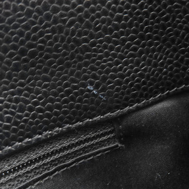 シャネル CHANEL GST トートバッグ A50995 ブラック キャビアスキン トートバッグ シルバー金具 黒 チェーンショルダー ココマーク