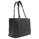 シャネル CHANEL GST トートバッグ A50995 ブラック キャビアスキン トートバッグ シルバー金具 黒 チェーンショルダー ココマーク