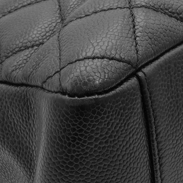 シャネル CHANEL GST トートバッグ A50995 ブラック キャビアスキン トートバッグ シルバー金具 黒 チェーンショルダー ココマーク