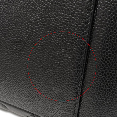シャネル CHANEL GST トートバッグ A50995 ブラック キャビアスキン トートバッグ シルバー金具 黒 チェーンショルダー ココマーク