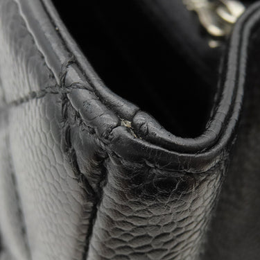 シャネル CHANEL GST トートバッグ A50995 ブラック キャビアスキン トートバッグ シルバー金具 黒 チェーンショルダー ココマーク