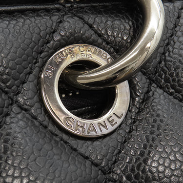 シャネル CHANEL GST トートバッグ A50995 ブラック キャビアスキン トートバッグ シルバー金具 黒 チェーンショルダー ココマーク