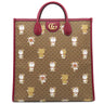 グッチ GUCCI マイクロGG ドラえもん コラボ トート 654345 ブラウン×レッド GGスプリームキャンバス レザー 2WAYバッグ ゴールド金具 茶 赤 牛ドラえもん 肩掛け