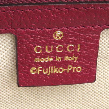 グッチ GUCCI マイクロGG ドラえもん コラボ トート 654345 ブラウン×レッド GGスプリームキャンバス レザー 2WAYバッグ ゴールド金具 茶 赤 牛ドラえもん 肩掛け