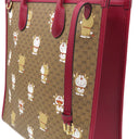 グッチ GUCCI マイクロGG ドラえもん コラボ トート 654345 ブラウン×レッド GGスプリームキャンバス レザー 2WAYバッグ ゴールド金具 茶 赤 牛ドラえもん 肩掛け