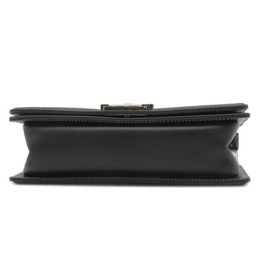 シャネル CHANEL ボーイシャネル シルバー×ブラック カーフ ショルダーバッグ シルバー金具 黒 バイカラー ココマーク