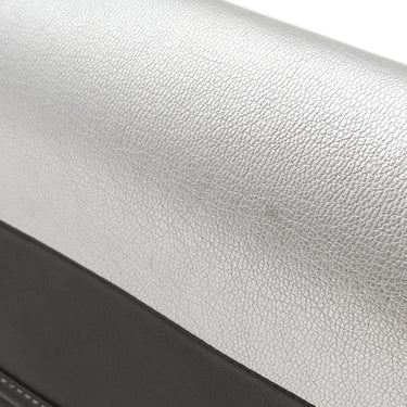 シャネル CHANEL ボーイシャネル シルバー×ブラック カーフ ショルダーバッグ シルバー金具 黒 バイカラー ココマーク