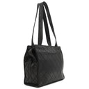 シャネル CHANEL マトラッセ  ブラック レザー ショルダーバッグ シルバー金具 黒 ココマーク トートバッグ 肩掛け