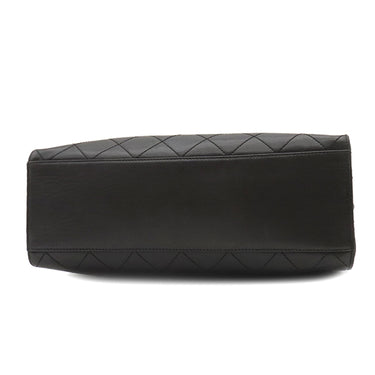シャネル CHANEL マトラッセ  ブラック レザー ショルダーバッグ シルバー金具 黒 ココマーク トートバッグ 肩掛け