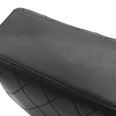 シャネル CHANEL マトラッセ  ブラック レザー ショルダーバッグ シルバー金具 黒 ココマーク トートバッグ 肩掛け