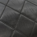 シャネル CHANEL マトラッセ  ブラック レザー ショルダーバッグ シルバー金具 黒 ココマーク トートバッグ 肩掛け