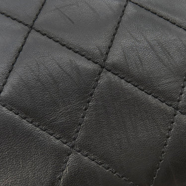 シャネル CHANEL マトラッセ  ブラック レザー ショルダーバッグ シルバー金具 黒 ココマーク トートバッグ 肩掛け