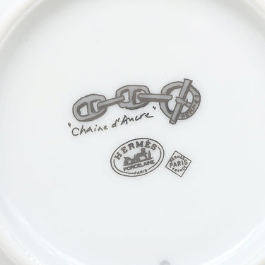 エルメス HERMES シェーヌダンクル モーニングカップ＆ソーサー プラチナ 磁器 食器 コーヒーカップ ティーカップ ポーセリン