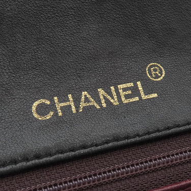 シャネル CHANEL マトラッセ フルフラップ ブラック ラムスキン ショルダーバッグ ゴールド金具 黒 チェーンショルダ― ココマーク