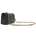 シャネル CHANEL マトラッセ フルフラップ ブラック ラムスキン ショルダーバッグ ゴールド金具 黒 チェーンショルダ― ココマーク