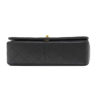 シャネル CHANEL マトラッセ フルフラップ ブラック ラムスキン ショルダーバッグ ゴールド金具 黒 チェーンショルダ― ココマーク