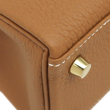 エルメス HERMES ケリー25 内縫い ゴールド トゴ 2WAYバッグ ゴールド金具 新品 未使用 茶 ショルダー 新刻印