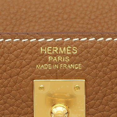 エルメス HERMES ケリー25 内縫い ゴールド トゴ 2WAYバッグ ゴールド金具 新品 未使用 茶 ショルダー 新刻印