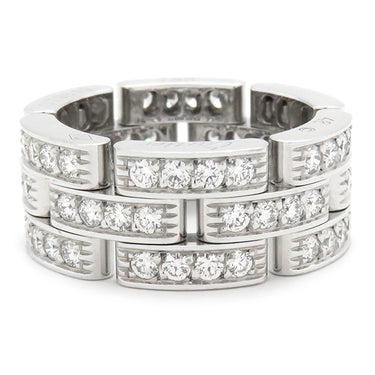カルティエ Cartier マイヨンパンテール 3連 フルダイヤ N4111748 ホワイトゴールド K18WG ダイヤモンド #48(JP8) リング 指輪 750WG 18K 7号
