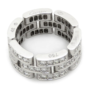 カルティエ Cartier マイヨンパンテール 3連 フルダイヤ N4111748 ホワイトゴールド K18WG ダイヤモンド #48(JP8) リング 指輪 750WG 18K 7号
