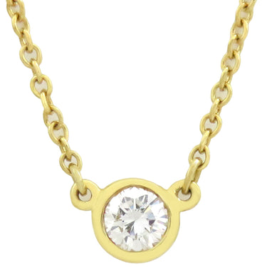 ティファニー Tiffany & Co バイザヤード シングルダイヤモンド ペンダント イエローゴールド K18YG ダイヤモンド ネックレス 750YG T&Co. 1石 エルサペレッティ