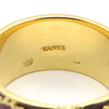 ヤーネス YANES クロスモチーフ K18YG エナメル リング 指輪 K18YG×エナメル レッド 11号