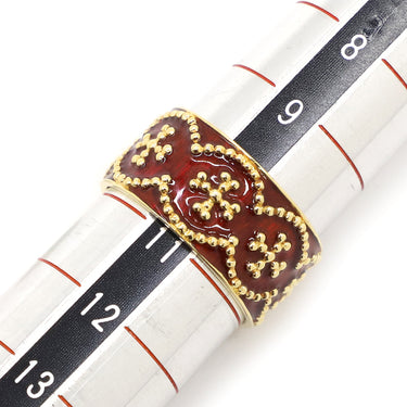 ヤーネス YANES クロスモチーフ K18YG エナメル リング 指輪 K18YG×エナメル レッド 11号