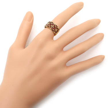 ヤーネス YANES クロスモチーフ K18YG エナメル リング 指輪 K18YG×エナメル レッド 11号