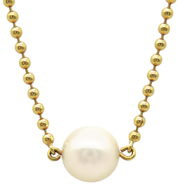 ミキモト MIKIMOTO パールネックレス イエローゴールド×パールホワイト K18YG パール ネックレス MIKIMOTO 1P 一粒 真珠 18K Au750