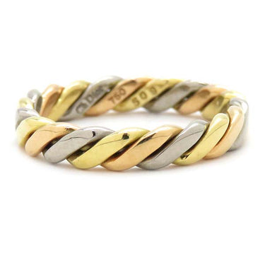 クリスチャン・ディオール Christian Dior 3カラー ツイストリング イエローゴールド×ピンクゴールド×ホワイトゴールド K18YG K18PG K18WG リング 指輪 750 18K   10号