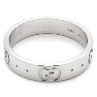 グッチ GUCCI アイコン スリム 660070 ホワイトゴールド K18WG #8 リング 指輪 Au750 750 18K 7.5号