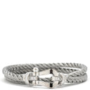 フレッド FRED フォース10 LM シルバー×ホワイトゴールド K18WG ステンレスケーブル ダイヤモンド ブレスレット Au750 18K×SS ダイヤ 2連 二重 ワイヤー ケーブル